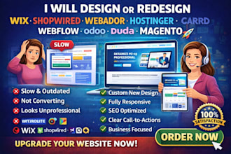 design wix shopwired webador website hostinger carrd webflow odoo duda redesign