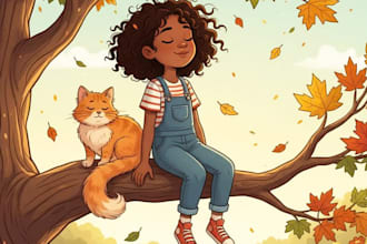 african american children storybook illustration