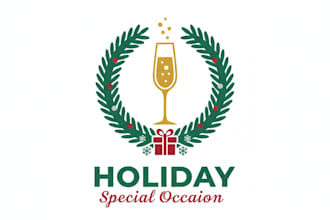 design a festive and eye catching holiday special occasion logo