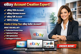 ebay account creation ebay usa ebay german ebay uk seo setup ebay seller account
