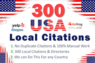 manually submit 300 USA local citations with nap consistency