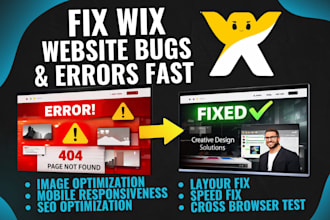 fix website bug issue wix studio errors bug fix layout issues fix website errors
