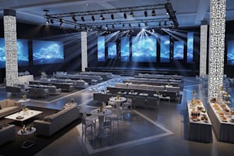 design and render 3d event stages, concert stages, and wedding hall setups