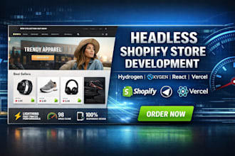 build redesign headless custom shopify hydrogen oxygen online store vercel react