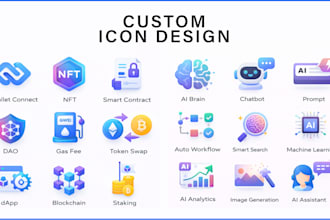 create professional vector icon set, app icon, custom icons, icon design