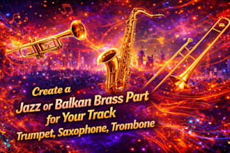record a jazz or balkan brass part for your track, trumpet, saxophone, trombone