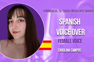 record my spanish castilian female voice for voice overs