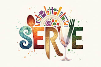 design a modern and professional serve logo