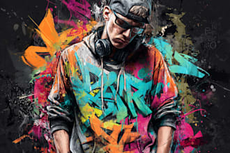 create graffiti art name with character or logo brand