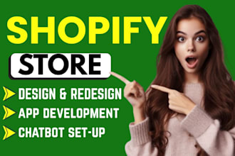 build ecommerce shopify store, ecommerce website development, chatbot setup