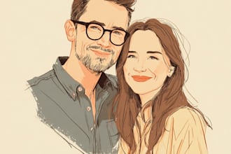 design couple portrait illustration