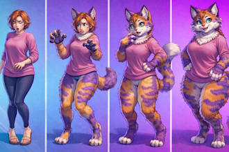 draw nsfw fantasy furry transformation artwork