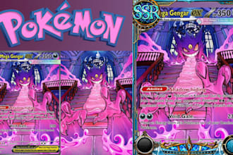 draw custom pokemon trainer digimon card birthday card, tcg pokemon card for you