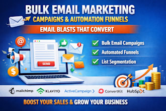 create and send bulk email marketing campaign  email blast automation funnel