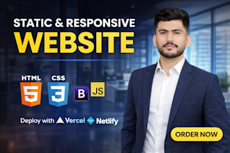 create a responsive static website and deploy on vercel and netlify