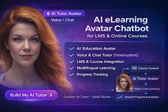 do ai tutor avatar chatbot, voximplant lms online course saas app analytic coach