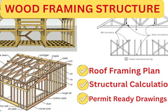 design timber structure framing plans and wood trusses plan