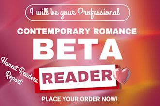 beta read ya contemporary romance literary fiction with honest readers report