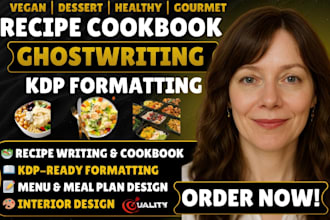 write high quality cookbook, recipe book and ebook design with KDP formatting