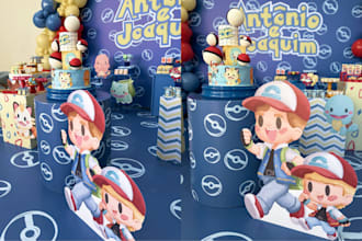 design a unique illustrated world for childrens party