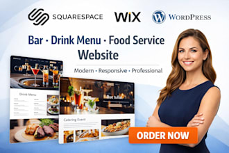squarespace bar drink menu nightlife website catering event food service website