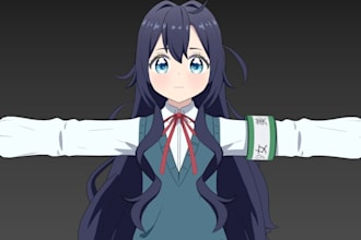 rig, fix, weight paint, and convert vrchat, vroid, mmd, vrm and vtuber model