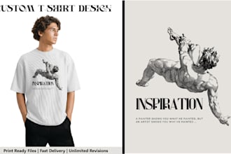design modern custom t shirt design, streetwear, typography or graphic tee