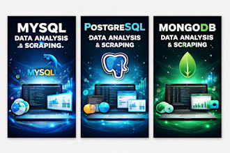 do mysql postgresql mongodb  data analysis scraping excel