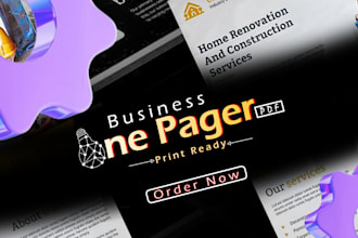 design a professional business one pager PDF that sells your brand perfectly