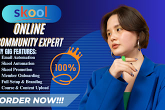 setup skool online community skool community setup skool community manager
