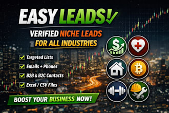 curate targeted leads for health fitness crypto construction businesses