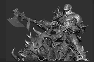 create 3d character model, 3d figure, game character, warhammer, 3d miniature