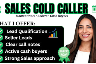 real estate sales cold caller for homeowner lists cash buyers seller leads