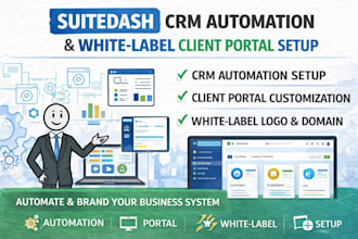 set up suitedash CRM automation and white label client portal