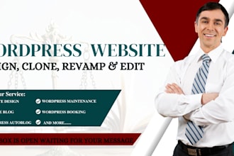 create a wordpress blog website, business website, author or blogger website