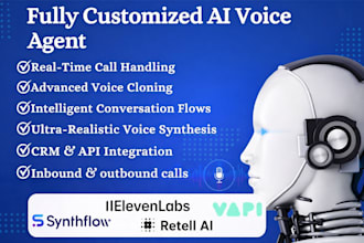 setup ai voice agent using vapi ai, retell ai, synthflow, eleven labs n8n expert