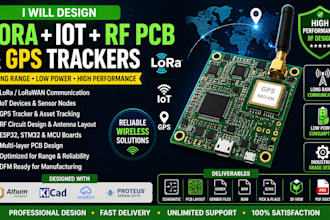 design lora iot rf pcb, gps tracker and antenna layout