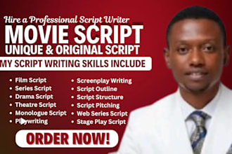 do movie script writing, film script screenwriting screenplay and script editing