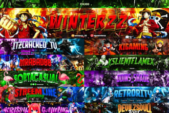 create clean and amazing social media, anime youtube banner