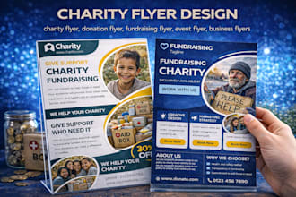 design professional charity, donation and fundraising flyer for nonprofit