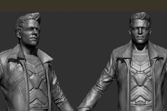 sculpt 3d action figure, 3d miniature, 3d statue, character model, toy design