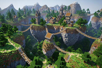 build custom minecraft build castle spawn lobby map for java or bedrock