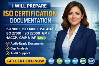 iso 9001, 14001, 45001, 27001, 22000, haccp, gmp