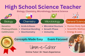 be your online science tutor for biology and chemistry
