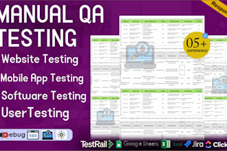 do manual QA testing, website testing and usability testing