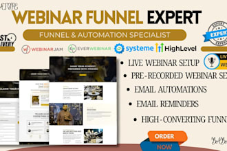 do webinar funnel, webinarjam everwebinar ghl systeme and webinar automation