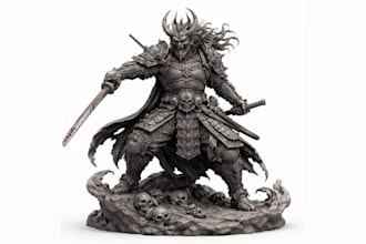 sculpt 3d action figure, 3d character, miniature, 3d statue, collectible figure