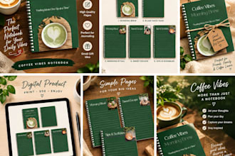 design aesthetic notebooks, journals and planners in canva