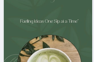 design coffee theme green canva notebook,digital creator