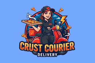 design modern style pizza delivery girls awesome mascot logo design service